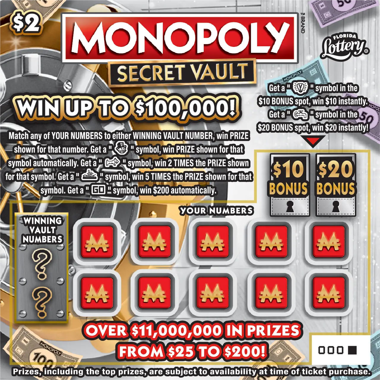$2 MONOPOLY™ SECRET VAULT