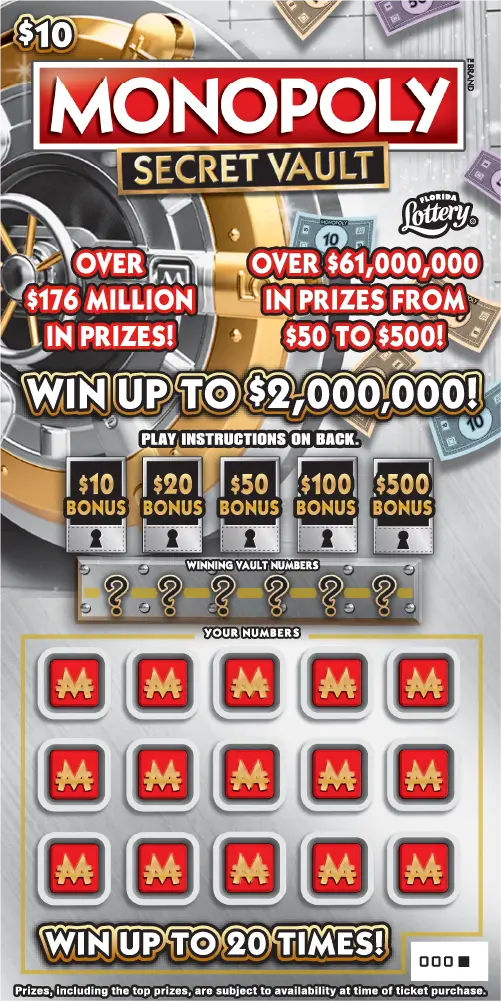 $10 MONOPOLY™ SECRET VAULT